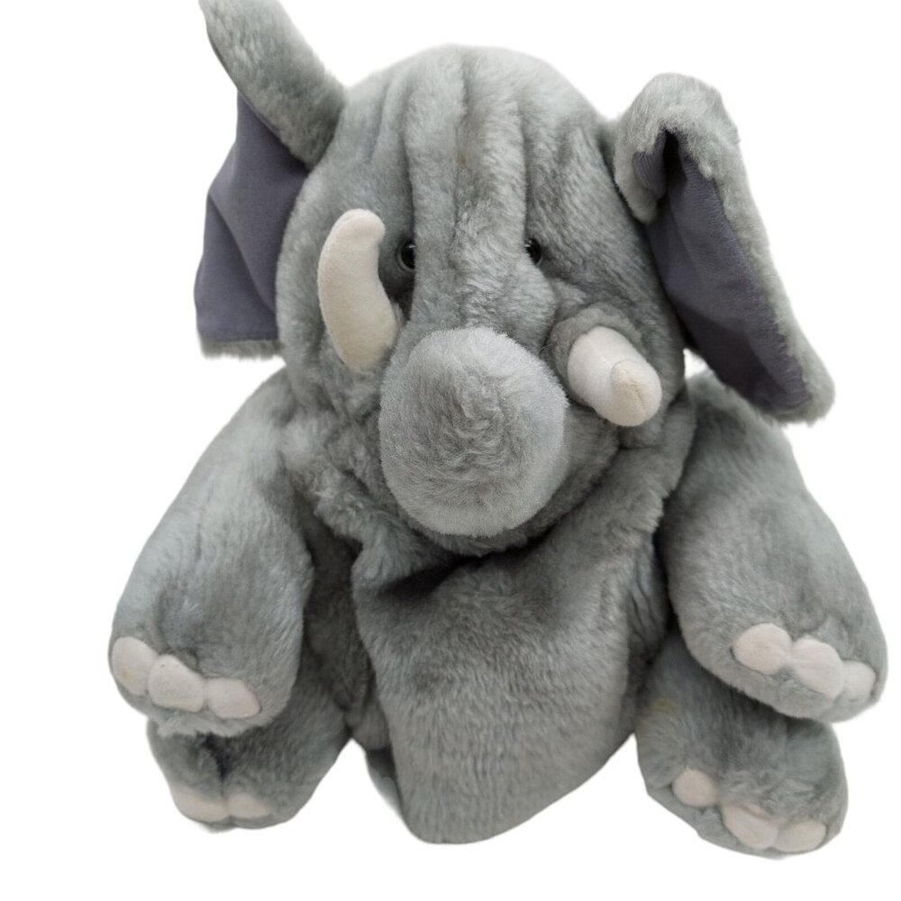 MSR Imports Elephant hand Puppet 10 Inches Plush Stuffed Animal 10"